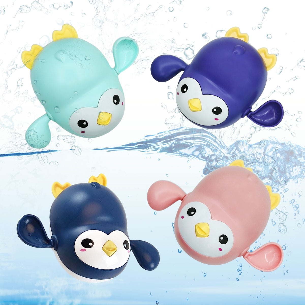 4 Pack - Swimming Bathtub Windup Water Toy