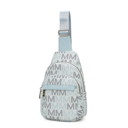 MKF Collection Helaena M Logo Printed Vegan Leather Women Sling Bag by Mia K