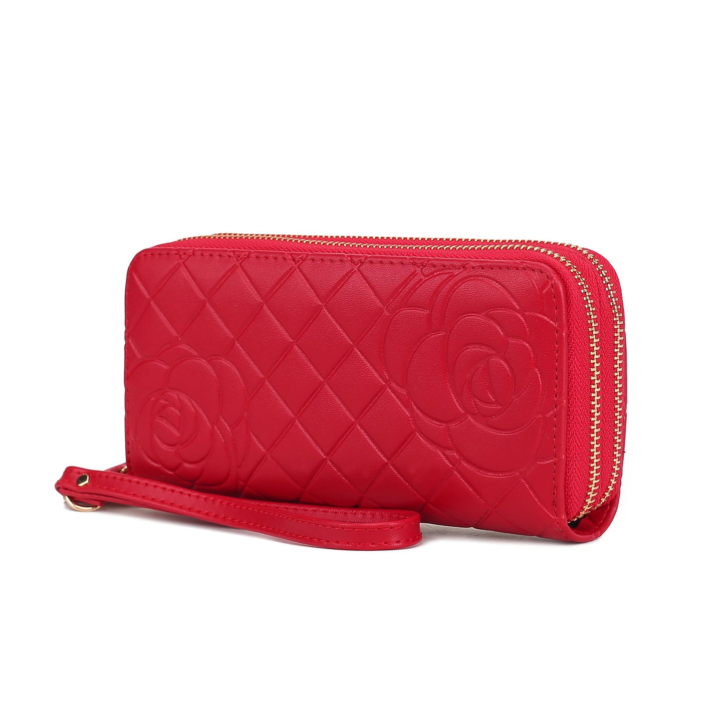 MKF Collection Quilted Flower Embossed Wristlet Wallet by Mia K