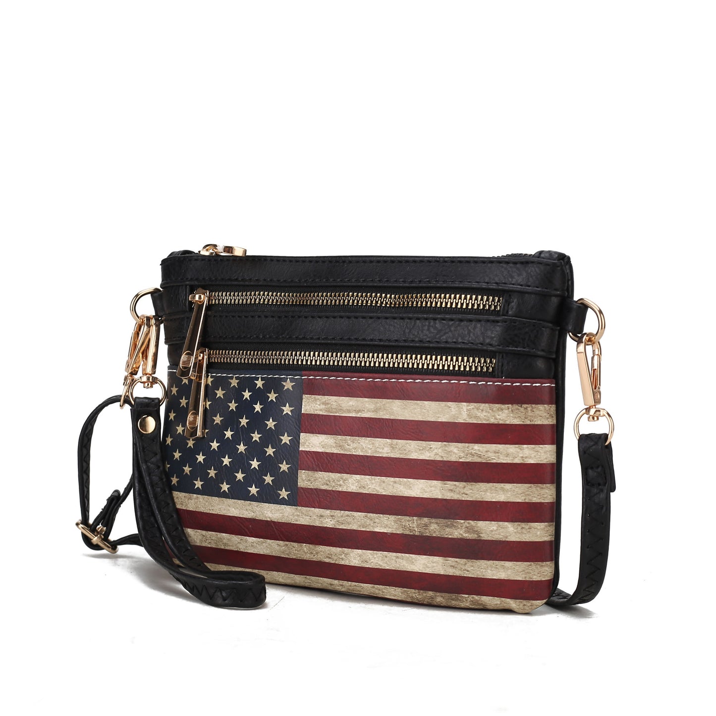 MKF Collection Alisson Vegan Leather FLAG Crossbody-Wristlet Bag