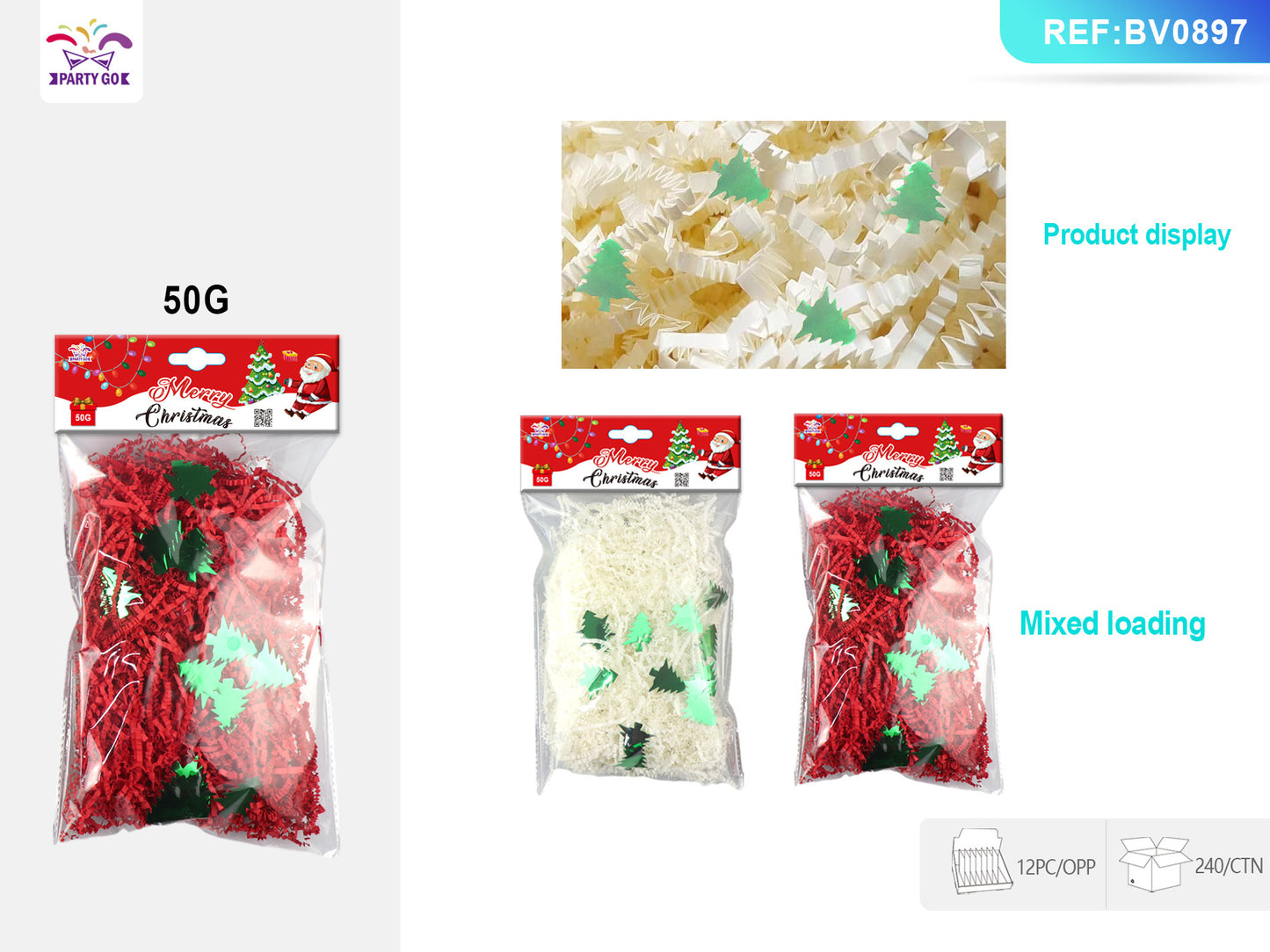 Christmas party essential: 50G mixed color glitter package