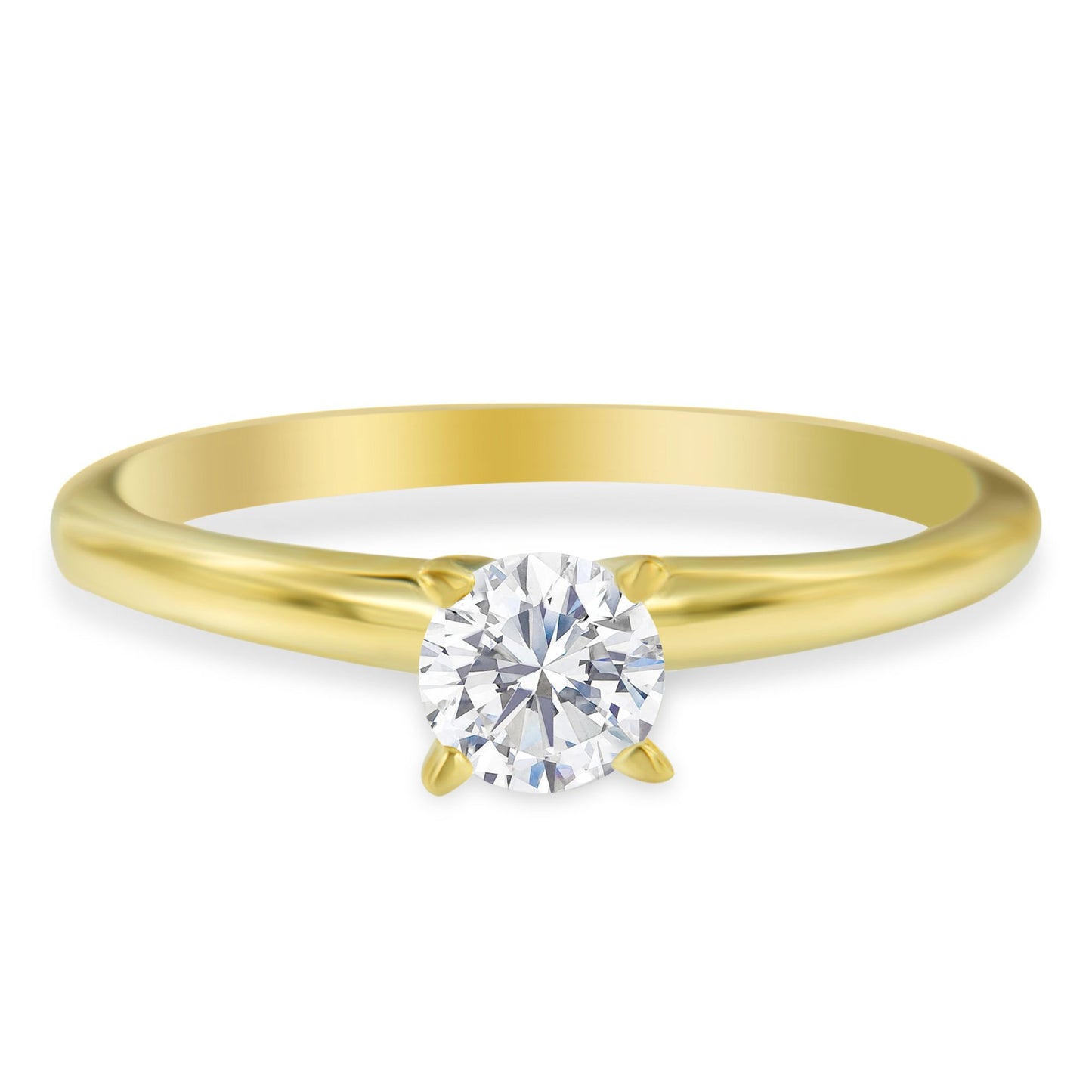 GIA Certified 14K Gold 1/2 Cttw Diamond Solitaire Ring