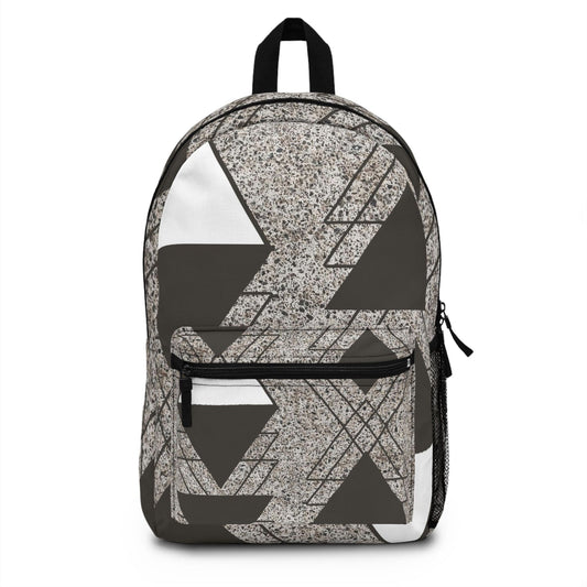 Backpack - Large Water-resistant Bag - Triangular Colorblock