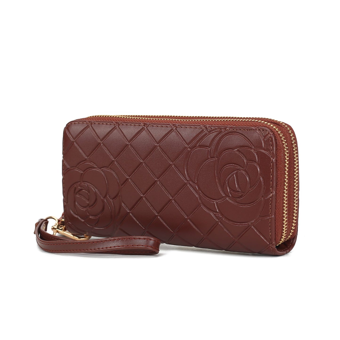 MKF Collection Quilted Flower Embossed Wristlet Wallet by Mia K