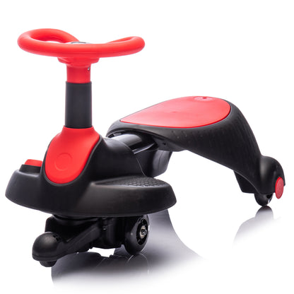 6V Kids Ride On Electric Wiggle Car with Flashing Wheels Red