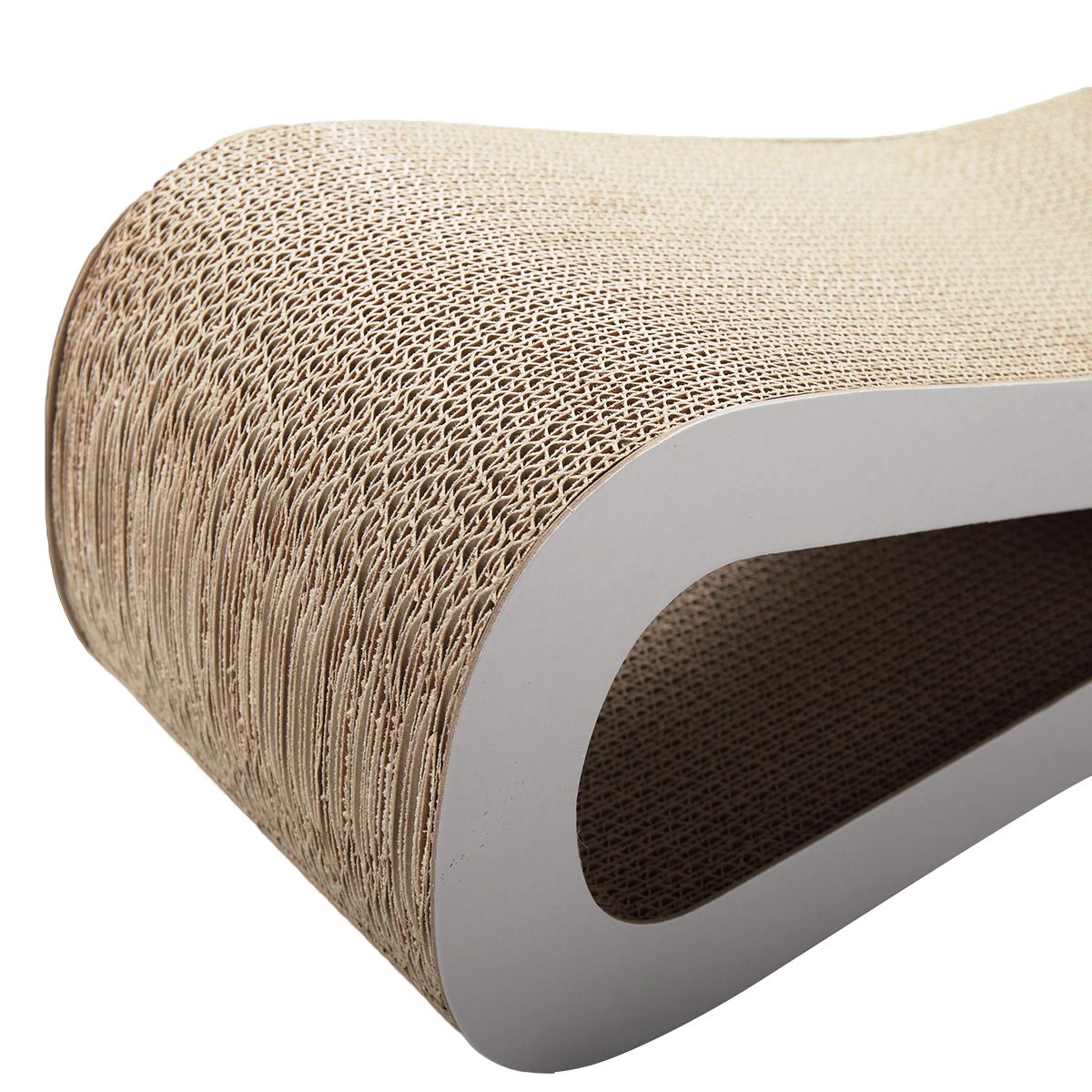 Cat-eyed Cat Scratcher Lounge, Protects Furniture, Wood Color