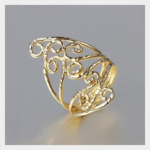 Swirl & Twirl 18kt Gold Plated Fine Filigree Ring