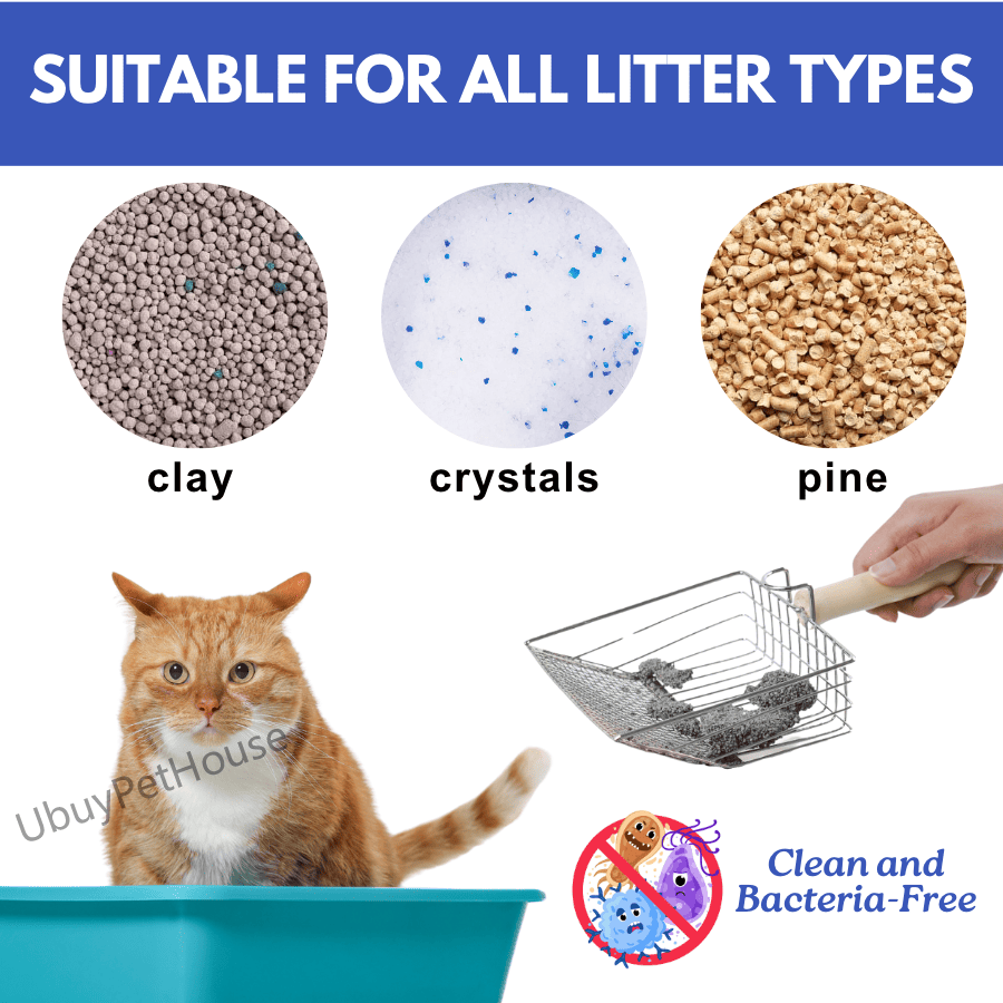 Cat metal litter scoops filter small feces Litter filters Oversized dog litter scoops can cope with different sizes of feces small and large holes The new design of litter scoops Wooden handles