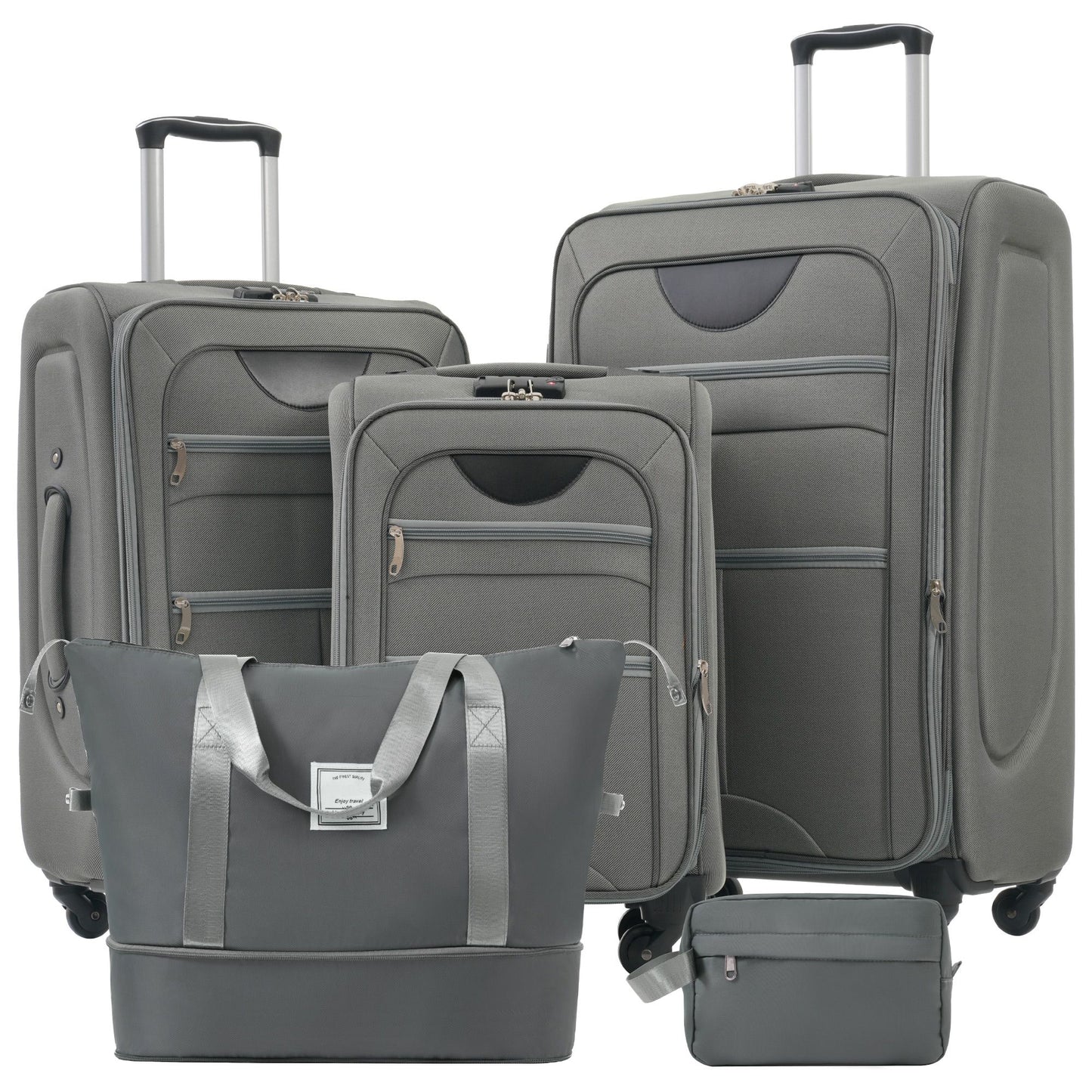 Softside Expandable 3-Piece Luggage Set with Duffel Bag & Spinner Wheels