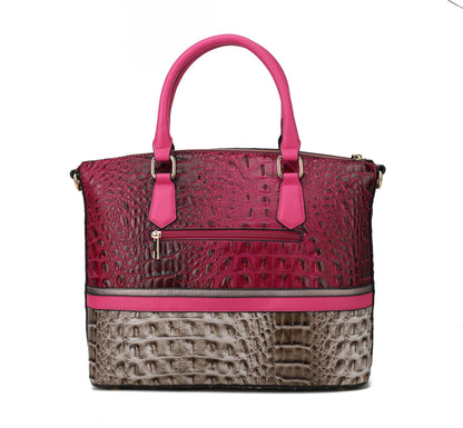 MKF Collection Autumn Crocodile Skin Tote Handbag with Wallet by Mia k