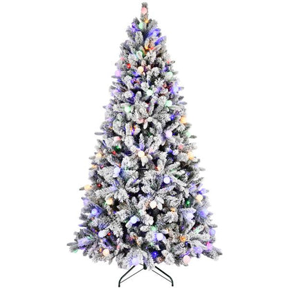 7.5FT Mixed PE/PVC Christmas Tree with LED Lights & Easy Power