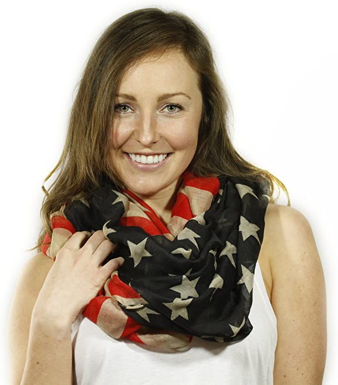 Vintage Inspired American Flag Infinity Scarf