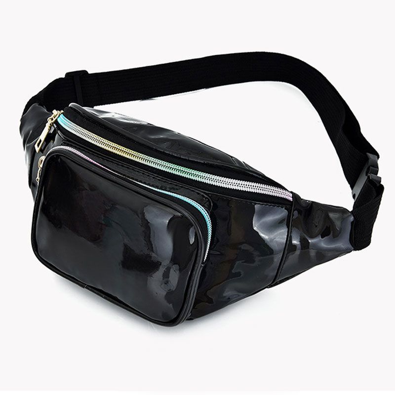 Women Holographic Waist Bag Men Shiny Fanny Pack Hologram Hip Bum Bag Travel Laser Chest Pocket with Adjustable Strap for Travel