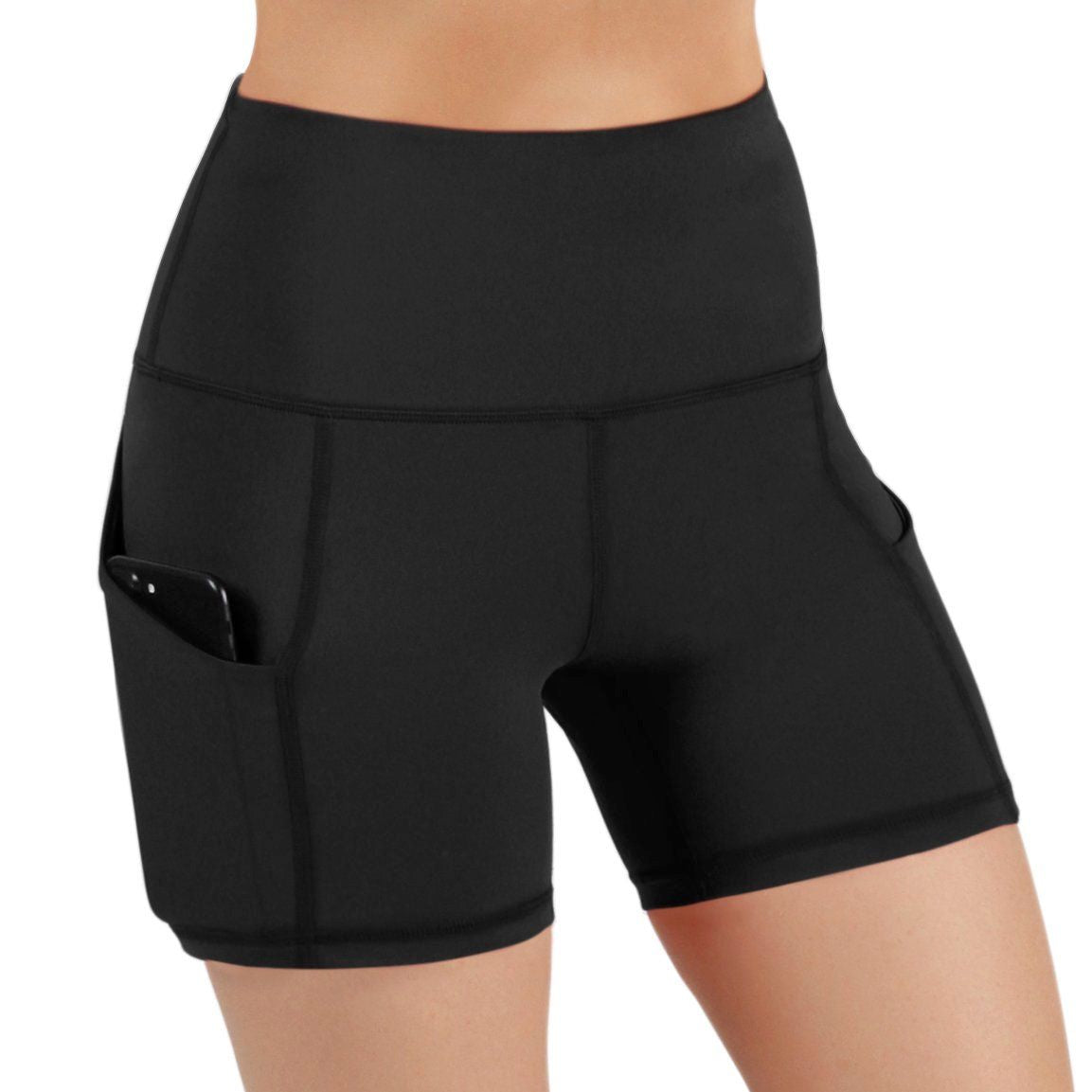 Athletic High-Waisted Sports Shorts for Women with Hip Pockets