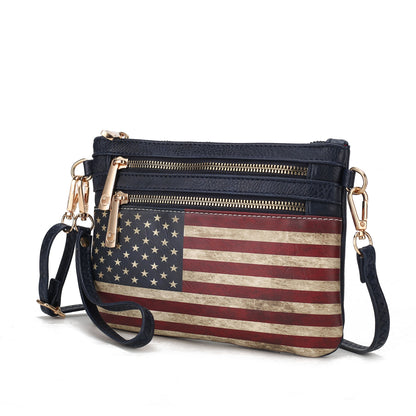 MKF Collection Alisson Vegan Leather FLAG Crossbody-Wristlet Bag