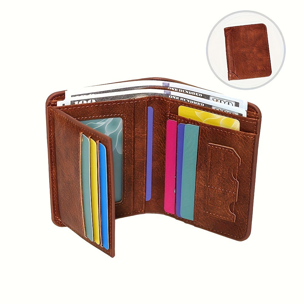 Blocking Trifold Genuine Leather Wallet for Men