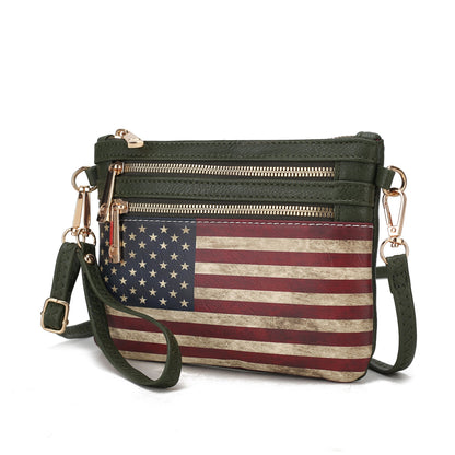 MKF Collection Alisson Vegan Leather FLAG Crossbody-Wristlet Bag