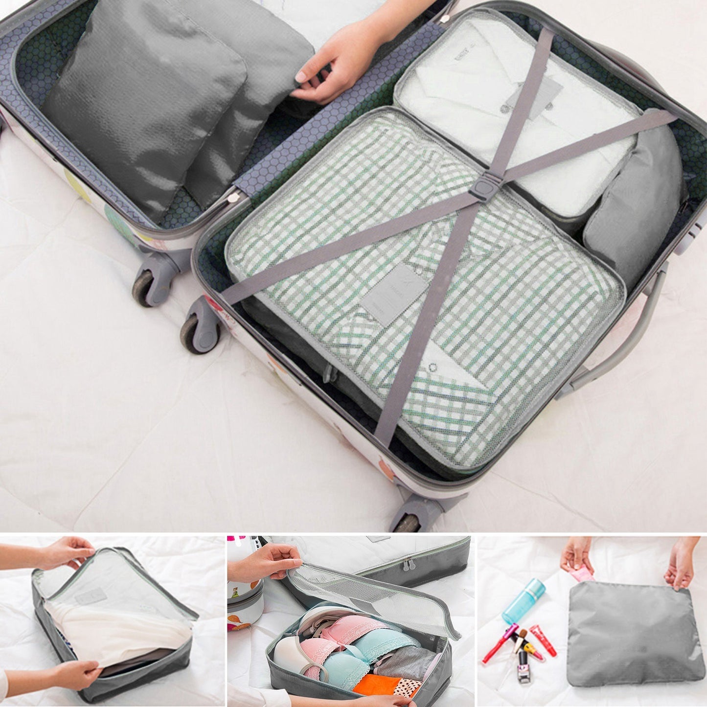 9 Pcs Clothes Storage Bags – Water-Resistant Travel Luggage Organizer